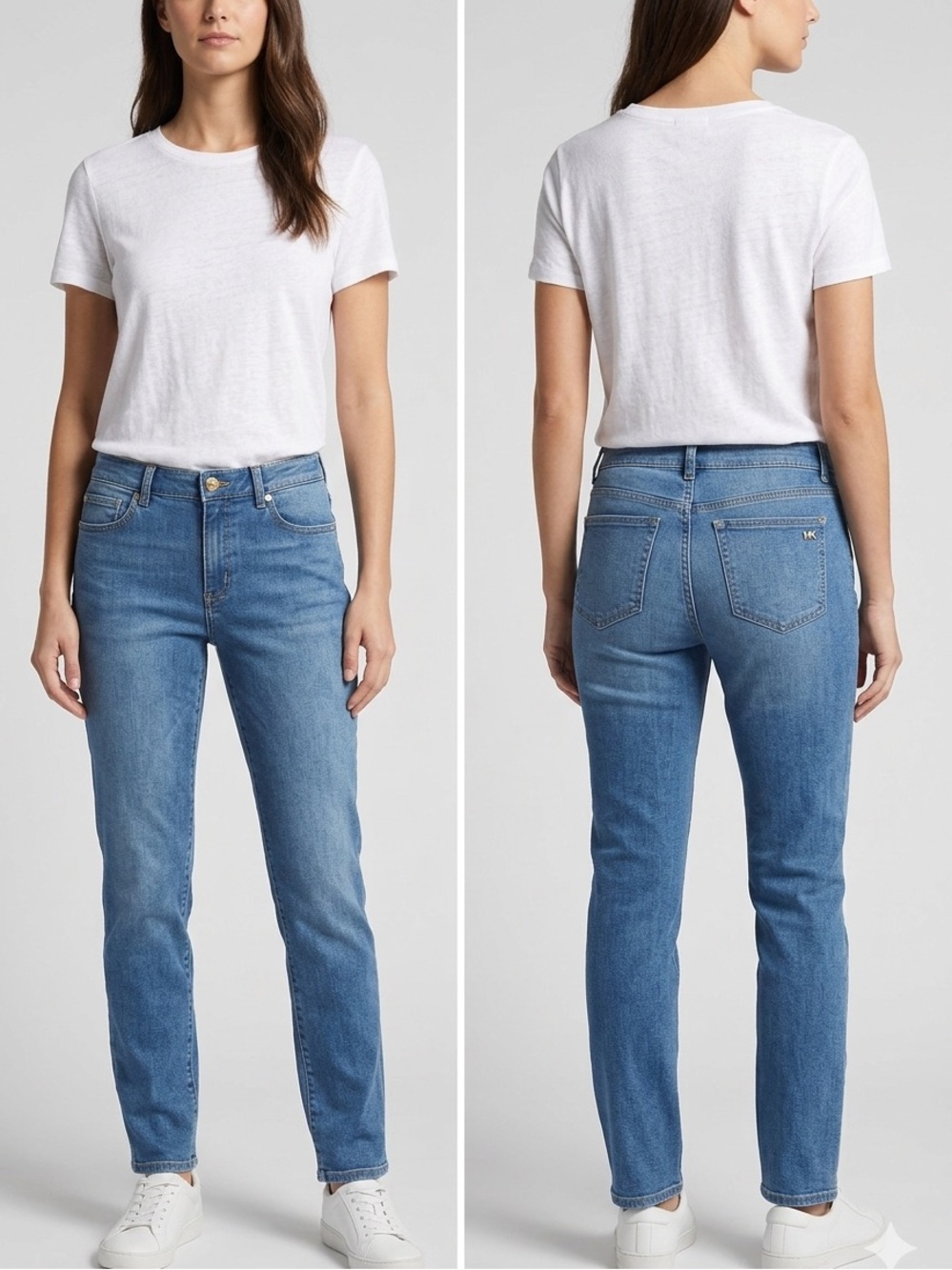 NWT Michael Kors Izzy Skinny Straight Leg Blue Jeans